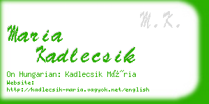 maria kadlecsik business card